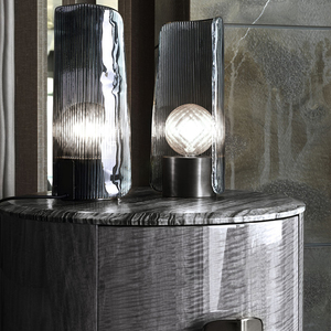 Mesa de Noche Moderna de Lujo con Cubierta de Mármol Cilíndrica y Cajón de Almacenamiento con Chapa de Madera, Mueble de Diseño para Villa - Product Image 3