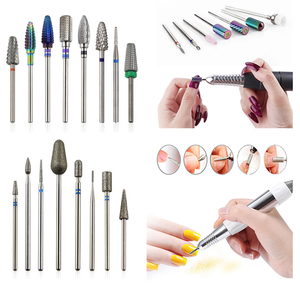 In vendita prezzo a buon mercato 3/32 pollici ceramica carburo lima diamantata Pedicure Manicure cono punte di tungsteno trapano per unghie - Product Image 3