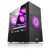 Boîtier d'ordinateur M-ATX en maille, fabrication directe d'usine, boîtier de jeu, boîtier de PC de bureau, boîtier d'ordinateur moderne en verre trempé