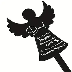 Acrylic Angel Dad Memorial grave dihiasi dengan grave marker post tahan air grave post untuk