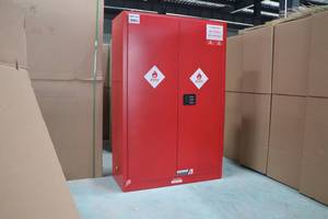 Промышленные огнестойкие шкафы для хранения легковоспламеняющихся жидкостей объемом 45 галлонов в лаборатории, выполненные из листового металла - Product Image 2