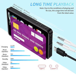 Nuevo Reproductor MP3 MP4 MP5 X20 con Pantalla Táctil IPS de 4.0 Pulgadas, Altavoz Integrado, Memoria de 4GB/16GB, Compatible con Tarjeta TF, HiFi Sin Pérdidas WAV - Product Image 6