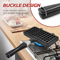 Mini poêle à griller double en fonte, appareil à gaufres, petit grille-pain, double poêle à frire