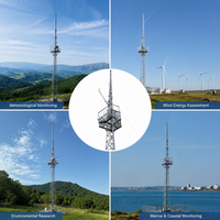 Torre de meteorología profesional para evaluación de recursos eólicos, mástil de celosía autoportante de 120 m para el sitio y monitoreo de proyectos de energía eólica