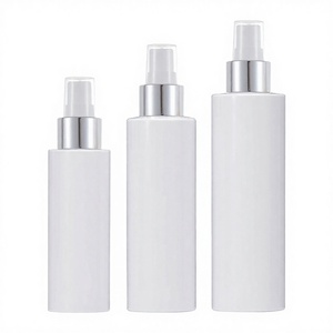 Cosmetic Packaging White Fine Mist <b>Spray</b> Plastic PET Bottles 120ml/100ml/250ml Lotion Shampoo Skin Care Serum <b>Silver</b> Disc Top - Product Image 3