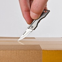 Mini porte-clés en alliage de titane rasoir couteau pliant tranchant D2 lame en acier trou de porte-clés intégré pour EDC