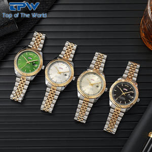 นาฬิกา tpw ผู้ชายคุณภาพสูงสีทองสีเขียวนาฬิกาข้อมือควอทซ์แบบแอนะล็อกแสดงวันที่หรูหราของผู้ชายสัปดาห์ - Product Image 6
