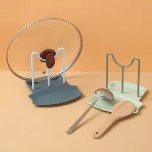 Organisateur de cuisine en plastique : support de séchage pour couvercles et casseroles, repose-cuillère, support de rangement pour comptoir, accessoires écologiques pour la maison - Product Image 3