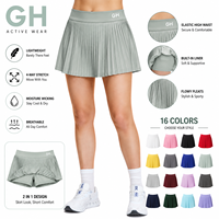Jupe-short de sport respirante et rafraîchissante GH avec logo personnalisé, cordon de serrage, short intégré, pour femme, idéale pour le fitness et le yoga en extérieur