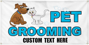Bannière en vinyle écologique, matériau recyclable, impression graphique personnalisée pour la promotion de services de toilettage pour animaux de compagnie en extérieur - Product Image 3
