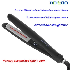 Bidisco alisador de cabelo profissional, alisador de cabelo de titânio infravermelho ânion cerâmica