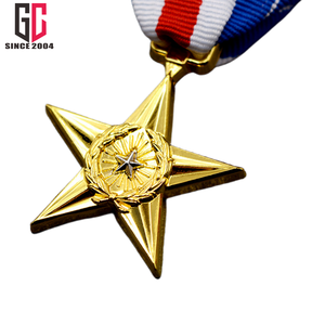 15 سنة مصنع مخصص الولايات المتحدة الأمريكية نجمة الفضة المعادن ميدالية قسط 3D سبائك الزنك المعادن هدية الحرف اليدوية - Product Image 3