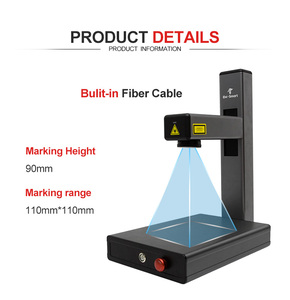 Machine de marquage laser à fibre à refroidissement par air EM-Smart Portable Series Nova Basic 20W, compatible DWG/DXF/BMP/DST, contrôle EZCAD <span class=keywords><strong>2</strong></span>, garantie de <span class=keywords><strong>2</strong></span> ans - Product Image 2