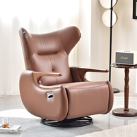 Fauteuil inclinable multifonctionnel électrique de style italien haut de gamme en cuir écologique et métal pour balcon, idéal pour la maison et le salon