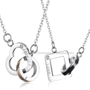สินค้าขายดี สร้อยคอพร้อมจี้คู่รัก ฉันรักคุณ - Product Image 1