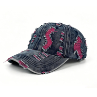 Casquette de baseball en jean déchiré et vieilli, style vintage, avec trous, personnalisable, vente en gros d'usine, casquette de camionneur, casquette de sport pour papa, avec logo personnalisé