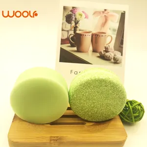 Barra de shampoo orgânica natural chá verde woolf, hidratante alta e relaxante para couro cabeludo