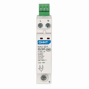 <span class=keywords><strong>Protector</strong></span> Contra Sobretensiones CHINT NXU-II/F-65/385 30kA 1P 2P Serie SPD T1 T2 AC385V con Certificación CE CB, Stock de Fábrica - Product Image 1