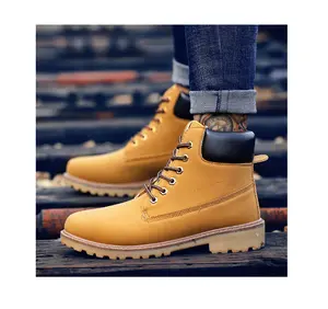 2024 nouvelles bottes Martin hommes à lacets en cuir PU chaussures pour hommes tendance haut décontracté bottes de neige