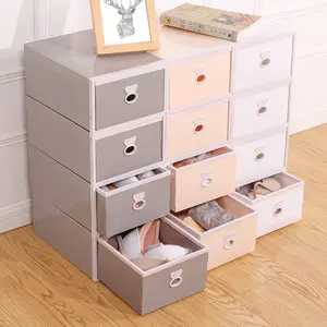 Home Wardrobe Space Stackable Clothes Storage Box with Drawer Underwear Bra Saves plastic organizer storage bins boxes