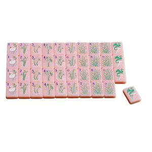 Juego de Mahjong Acrílico Personalizado de 160 Piezas, Diseño Estilo París Americano en Rosa Claro, de Alta Calidad para Niños - Product Image 4