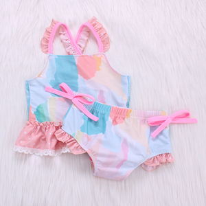 <span class=keywords><strong>Costume</strong></span> <span class=keywords><strong>da</strong></span> Bagno Estivo per Bambina in Due Pezzi con Tie-Dye Arcobaleno Happy Luoka ODM Boutique - Product Image 6