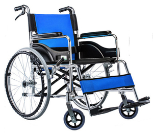 Silla de Ruedas con Marco Cromado Brillante Antioxidante y Cómodos Apoyabrazos Acolchados para Personas Mayores y con Discapacidad - Product Image 2