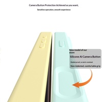 Étui de téléphone portable en silicone liquide magnétique mignon pour 18/17 Pro Max, style Ins, avec boutons de caméra entièrement protégés et fonctions supplémentaires