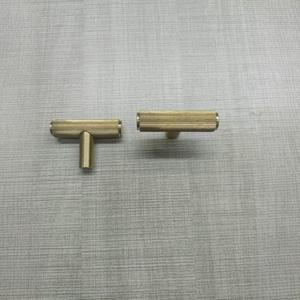 T Shaped Brass Cabinet Handles Minimalist Design Durable For <b>Wardrobe</b> Drawer Use Silver Color - Product Image 2