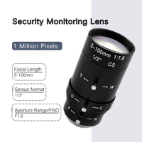 Objectif de surveillance de sécurité manuel à iris métallique 1MP 5~100mm 20X 1/3" F1.6 CS-Mount pour l'électronique grand public