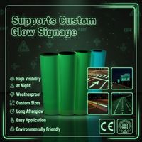 PVC/PET snijbare, bedrukbare, geelgroene, fotoluminescerende, zelfklevende, gloeiende vinylfolie sticker, veiligheidswaarschuwingsborden, nooduitgang