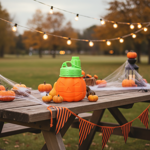 Vaso Plegable de Silicona Retráctil con Diseño de Calabaza de Halloween, Portátil, Deportivo, para Exteriores, Ecológico, con Mosquetón para Adultos - Product Image 3