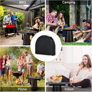 Mesas <span class=keywords><strong>Plegables</strong></span> Ligeras para Acampar, para Cocinar y Comer, Mesa Telescópica Portátil Pequeña y Taburete Plegable para Picnic en la Playa - Product Image 6