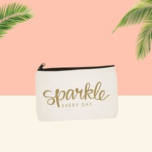 Promotional Cotton Canvas Reusable Make up Cosmetic Bags Custom Logo Print Washable Zipper Makeup Pouch With Personal - Product Image 3