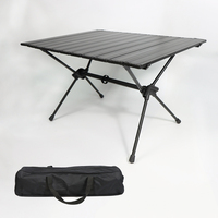 Table pliante de camping Egg Roll réglable, portable, légère, en aluminium noir, mobilier d'extérieur moderne pour la plage, la salle de sport, l'entrepôt