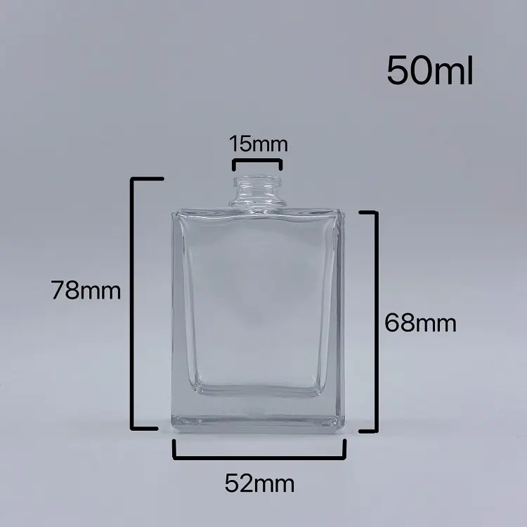 Luxus 50ml Clear Parfüm flasche Parfüm Spray leere Flasche Glas Glas verpackung