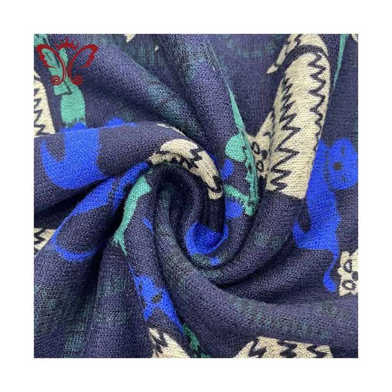 Custom Knit Rayon Polyester Nylon Blend Hacci Jacquard Fabric for Dress