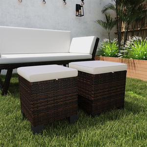 DB 2 pièces en osier poufs d'extérieur meubles élégants pour patio ou jardin - Product Image 1