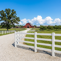 Clôture de ranch en PVC flexible Fentech à 4 rails, en aluminium et vinyle, pour chevaux, pour ferme et équitation