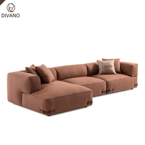 Italian Design Modern Luxury Sectional Orange White 3 Seater Couch Luxury <b>for</b> Hotel Apartment DV-SOHO-501-FENDIS Sectional Livin - Product Image 5
