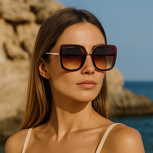 Luxury Tortoiseshell Women Sun Glasses UV400 Women's Shades Oversized Custom Fashion Designer <b>Square</b> Frames Metal <b>Sunglasses</b> - Product Image 1