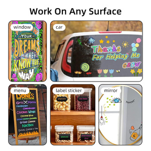 Un segno di gesso di colore arancione cancellabile liquido penna di gesso 3mm punta sottile liquido pennarello di gesso su vetro bianco <span class=keywords><strong>lavagna</strong></span> adesivo - Product Image 5