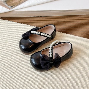 Scarpe da Principessa in Pelle per Bambine con Fiocco, Perle e Strass, Suola Morbida, Eleganti Scarpe da Ballo per Bambine Piccole, Ideali per la Primavera e l'Uso Quotidiano - Product Image 4