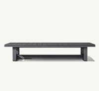 Table de thé de jardin moderne COSTA, ensemble de canapés de plage pour hôtel, table basse rectangulaire en aluminium faite à la main pour l'extérieur, salon