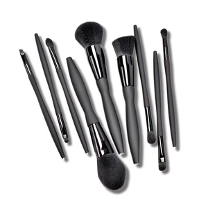 Ensemble de 9 pinceaux de maquillage professionnels, noir, multicolores en option, fibres synthétiques douces, pinceaux cosmétiques pour le visage entier, vente en gros - Product Image 5