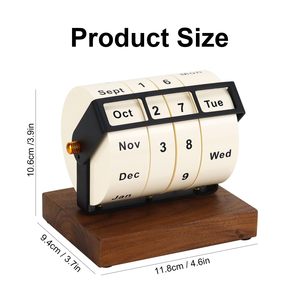 Quay vĩnh viễn bàn lịch tái sử dụng bằng gỗ bánh xe tháng tuần ngày hiển thị ngày văn phòng nhà danh sách nhắc nhở du lịch lịch lịch) - Product Image 2