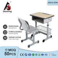 Meubles de classe pour élèves du primaire, table et chaise ergonomiques réglables en hauteur pour l'apprentissage des enfants, en vente