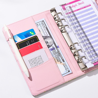 Carnet de budget A6 avec enveloppes pour espèces, couverture papillon, porte-cartes bancaires, planificateur de finances personnelles