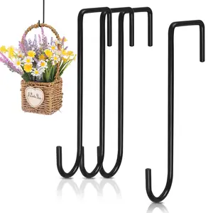 Ganchos de valla para pared, plantas para piscina, poste, alimentador de aves, estantes exteriores, soporte blanco para patio, colgante en puerta, colgar en soportes