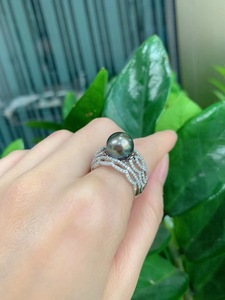 Jingzhanyi — micro bague en or 18k, ensemble de bijoux en perles <span class=keywords><strong>noires</strong></span>, personnalisation, fabrication d'usine, perles - Product Image 5